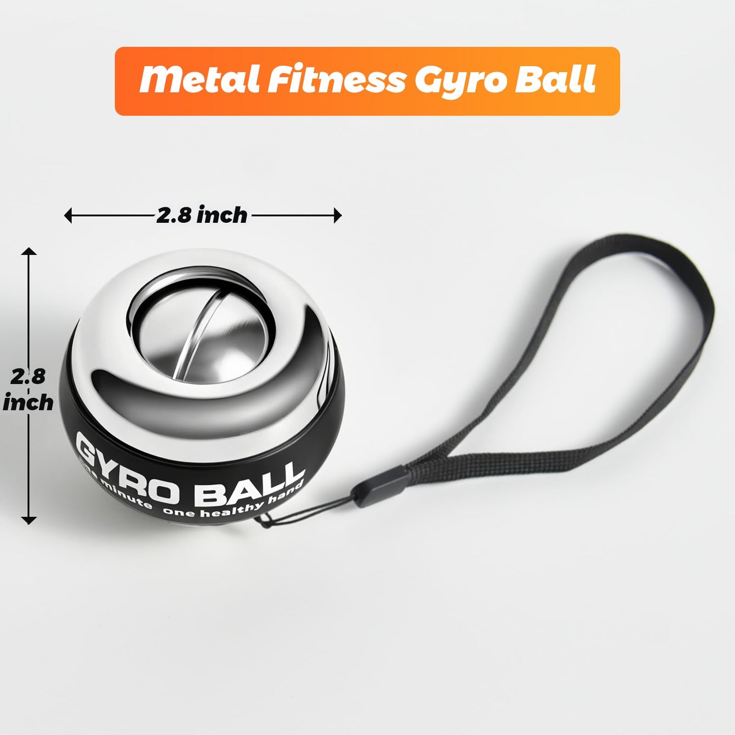 BeSokar Fullmetal Gyroball Wrist Exerciser Ball Auto Start 5 Level Resistance Gyroscopic Forearm Trainer Arm Strengthening Arm Finger Wrist