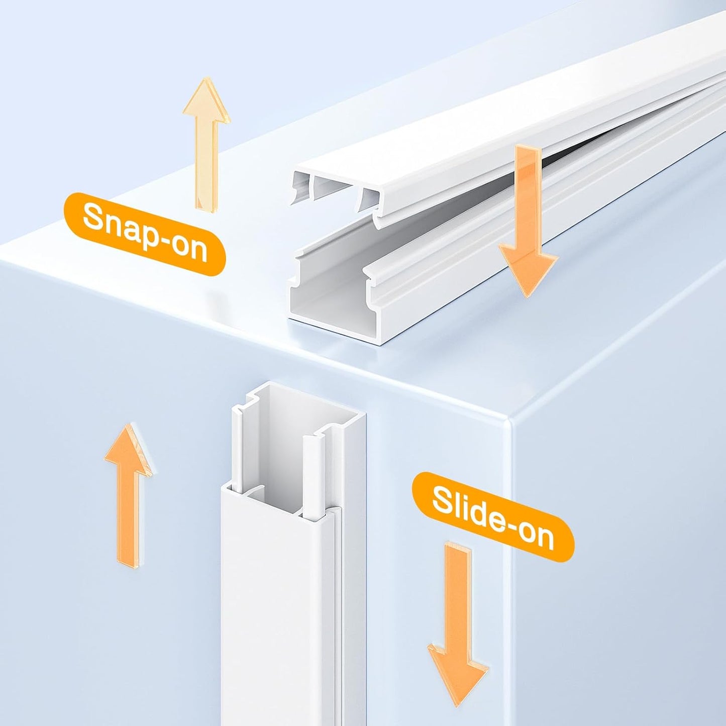 Delamu 157in 1 W0.55 H0.4in, Cord Covers for Wires on Wall, Cord Hider for Cord, Paintable Cable Hider, Cable