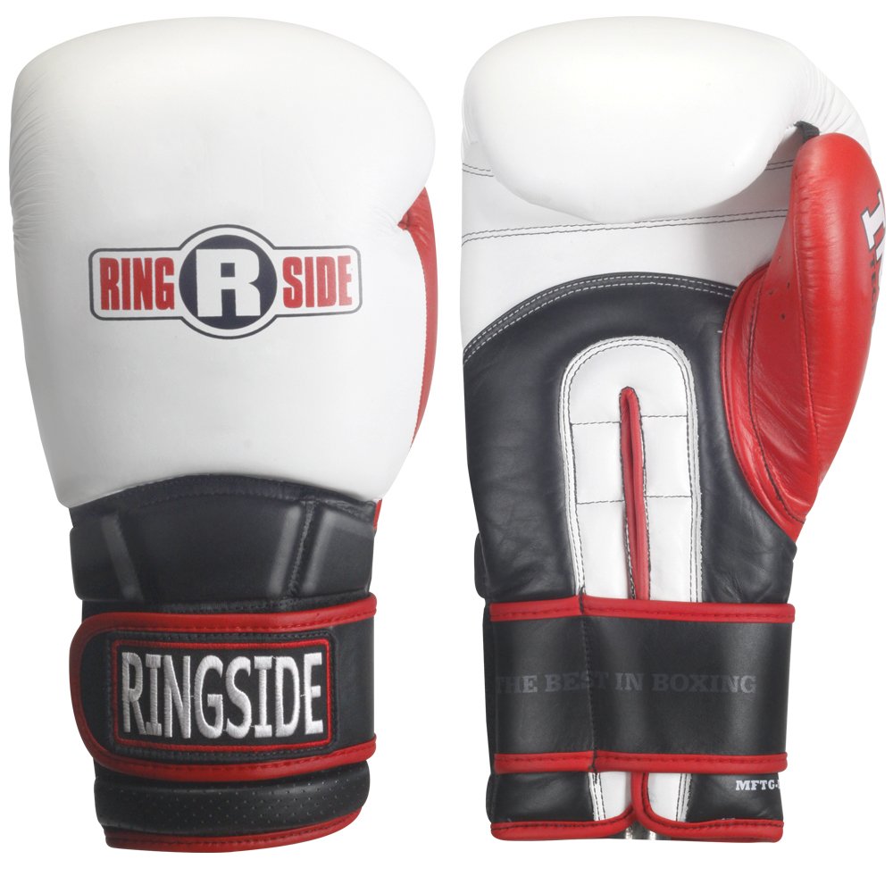 Ringside Pro Style IMF Tech Boxing Training Sparring Gloves, White, 18-Ounce