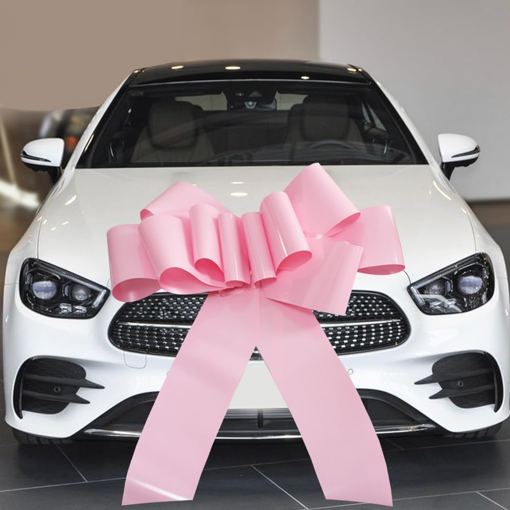 Big Pink | 30-Inch Giant Car Bow - Perfect Gift Wrapping Decoration for Christmas, Parties & New Homes