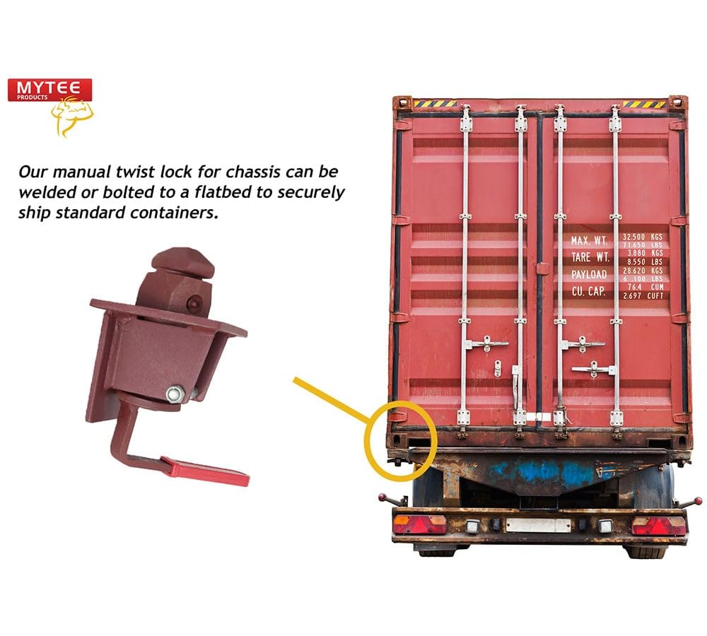 Mytee Products Sea and Rail Shipping Container Manual Twist Lock Weld Type for Chassis (4 Pack)