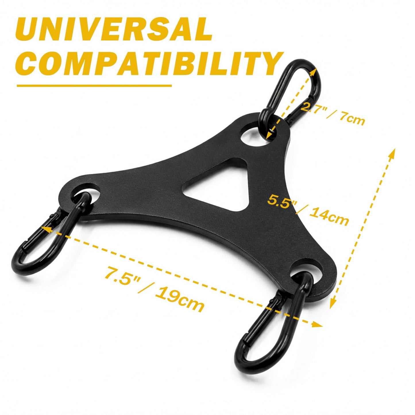 WRIST FIGHT Double to Single Cable Adapter Plate – 5.5mm Carbon Steel for Chest Flys, Rows & Face Pulls – Includes 3 Carabiners – Fits Most Cable Machines & Functional Trainers