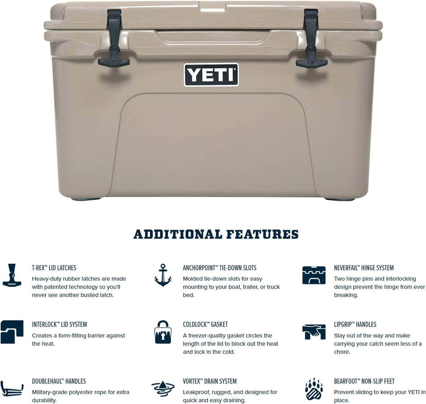 YETI Tundra 45 Cooler, Charcoal/Rescue Red