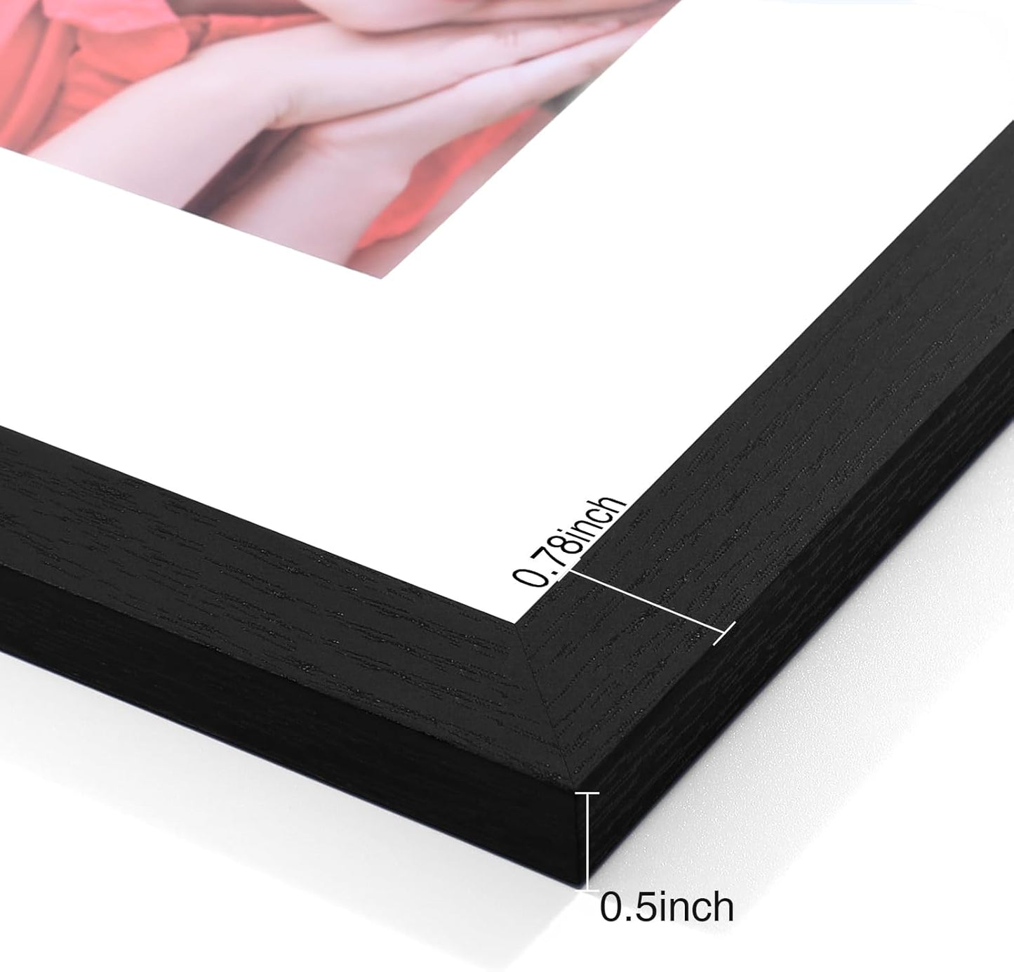 Vittanly 8x10 Picture Frames Set of 9 - Shatter Resistant Plexiglass | Display 5x7 or 8x10 Photos, Black