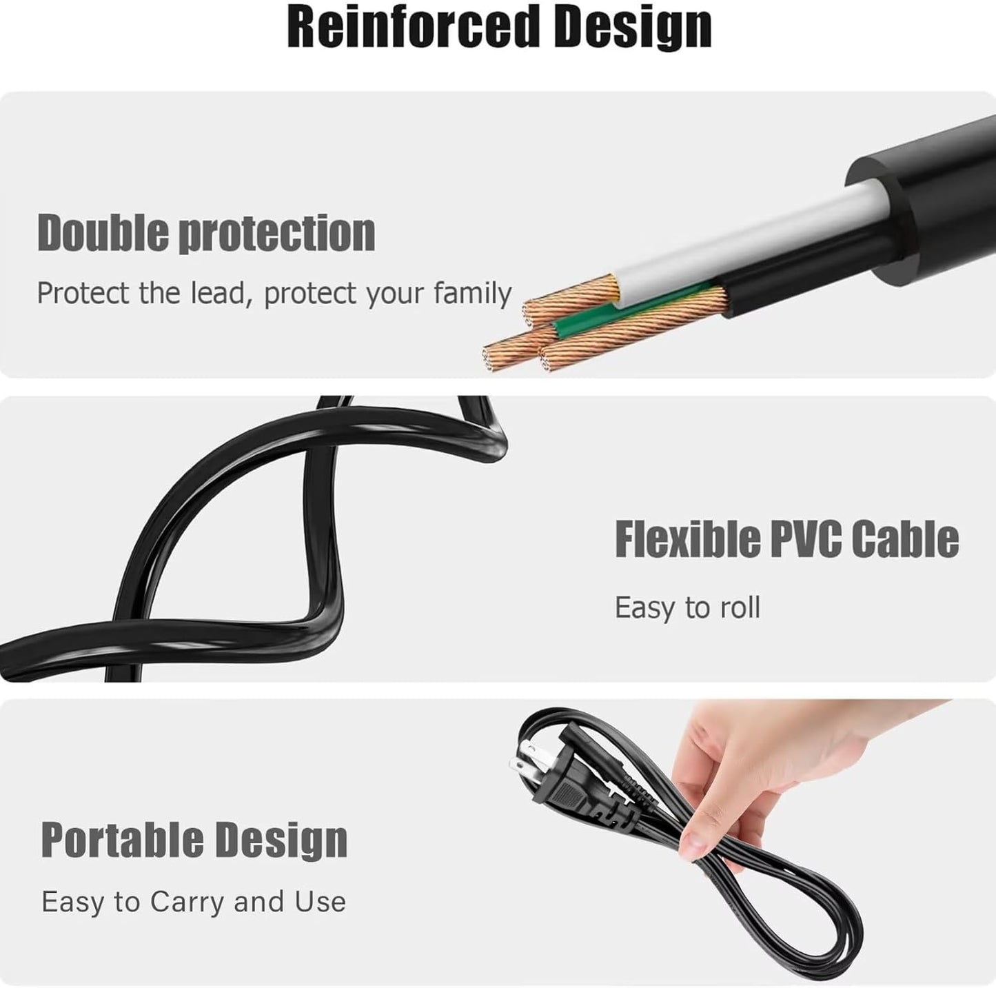 SRGTHE 6ft 4K UL Power Cable Cord Plug Compatible with TV Streaming Media Player Box