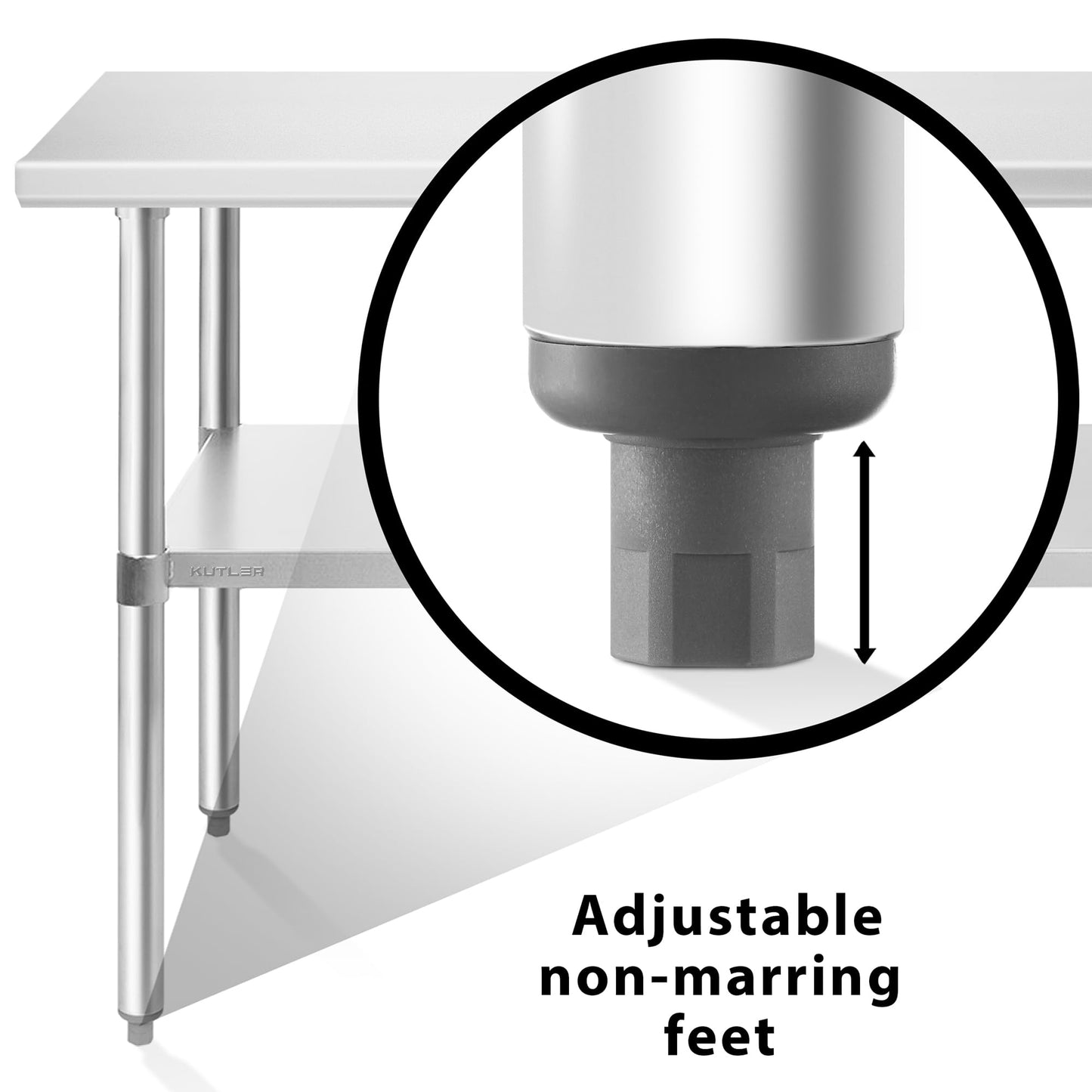 KUTLER Stainless Steel Table 30 x 72 Inches, NSF Heavy Duty Commercial Kitchen Prep and Work Table with Undershelf for Restaurant, Hotel, Home