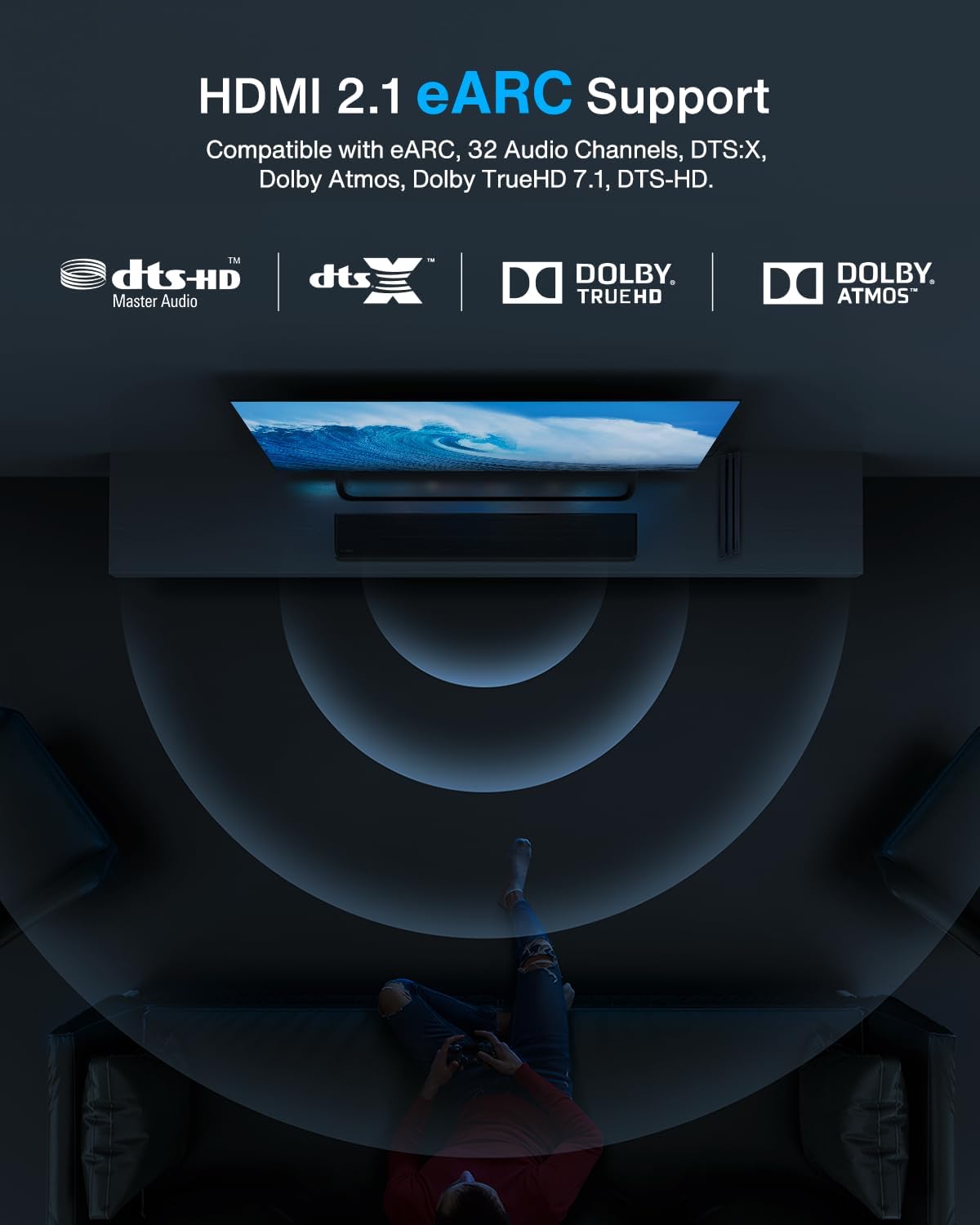 10K 8K 10 48Gbps 2.1 10ft 8K@60Hz, 4K@120Hz, 2.2&2.3, 10ft TV/PS5/Xbox/Laptop/Monitor/PC/Switch IVANKY HDMI Cable ft