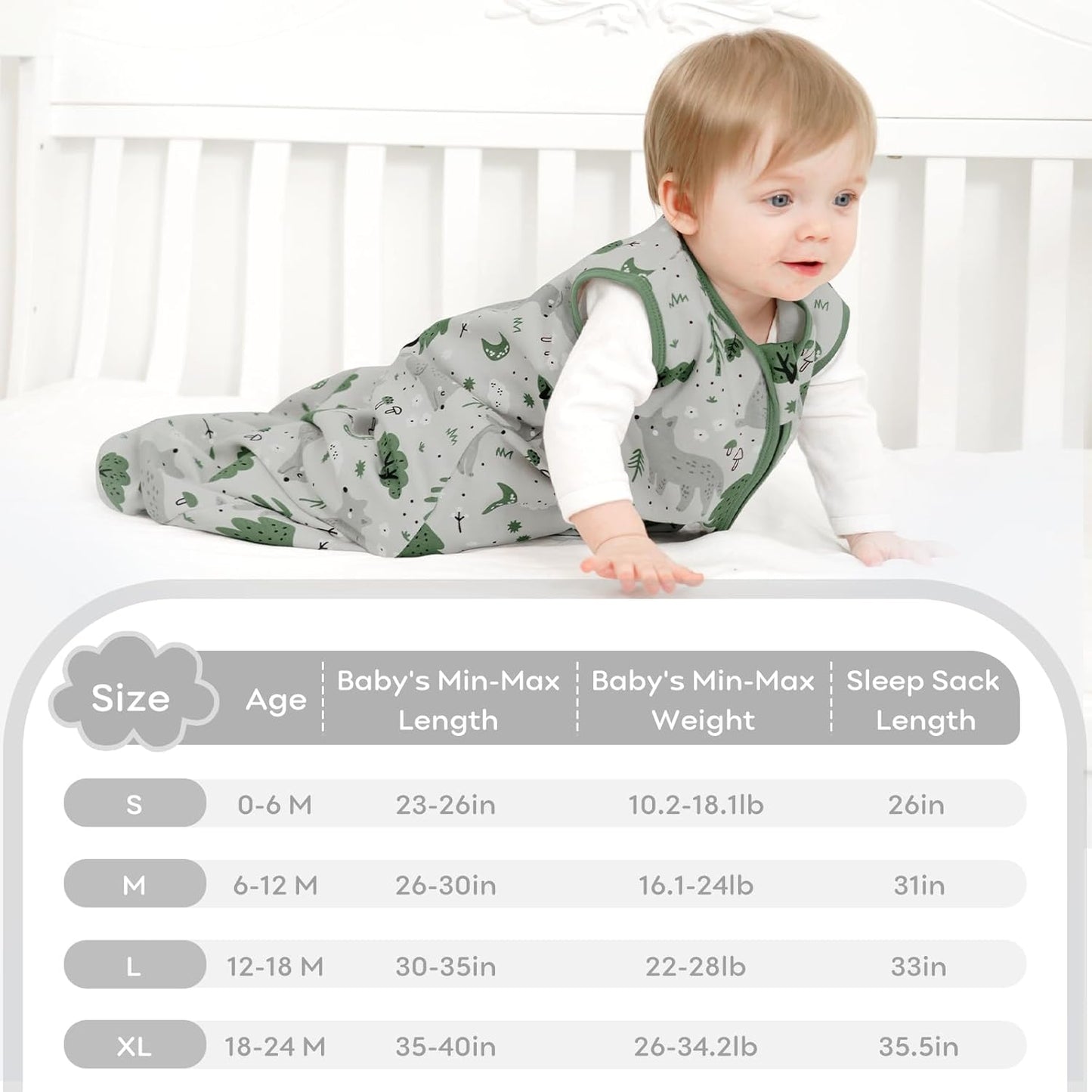 Yoofoss Baby Sleep Sack - 100% Organic Cotton Wearable Blanket for 6-12 Months | 3-Pack Soft Lightweight Design