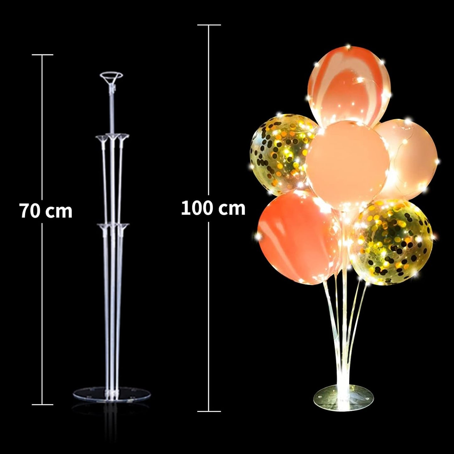 Skiennix Balloon Stand Kit - Pink Table Centerpiece with String Lights | Reusable Party Decorations