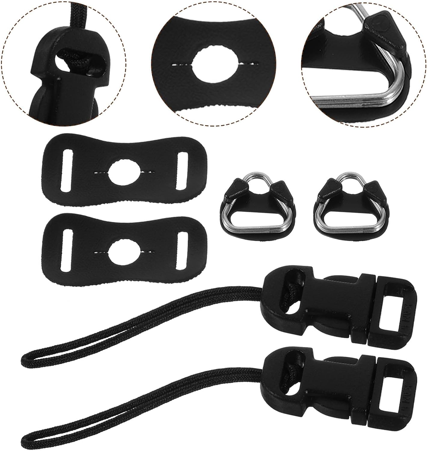 DECORNIJIA Set Camera Strap Connectors and Triangle Split Rings Replacement with Leather Protector Covers and Thick