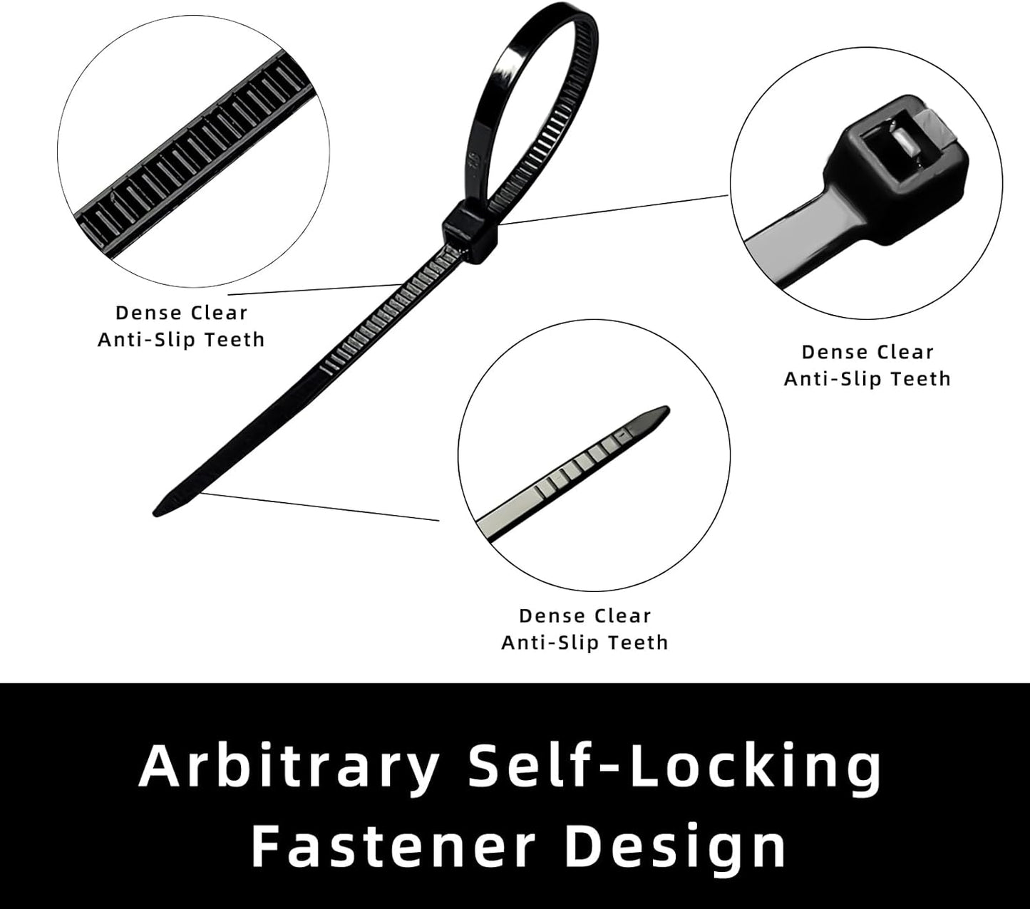 250PCS 4 Inch Cable Zip Ties, Multi-Purpose Nylon Zip Ties, Self Locking Cable Ties,Self-Locking Wire Ties used