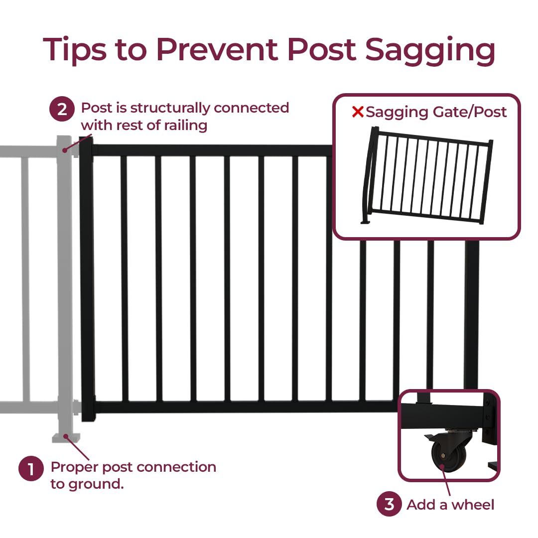 Heavy-Duty Galvanized Steel Fence Gate Kit Pre-Welded, Rust-Resistant Metal Gate for Outdoor Fencing & Railing gate, Porch, Patio & Deck, Adjustable Railing Design (4 ft. x 36 inch.)