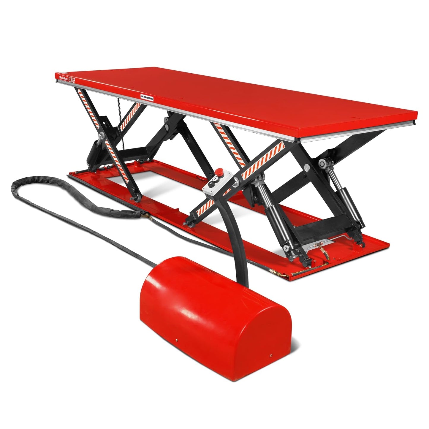 Mechmaxx Stationary Electric Hydraulic Parallel Double Scissor Lift Table 6600lb Capacity, 112.9” x 39.4”Platform, 34.3”Lift Height,UL Certified Motor,Model ELT66P