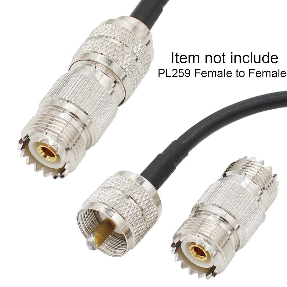 exgoofit PL259 12 inch RG58 Analyzer,Dummy Male to Male Adapter Cable Low Loss Digital Coax UHF Jumper Cable for HAM
