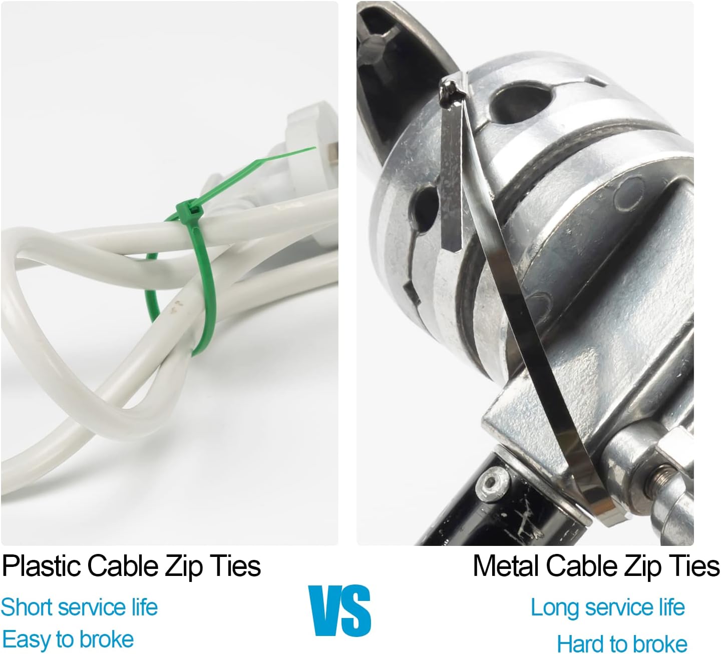 11.8 Inch (200 Pack), 304 300lbs XINGO Metal Zip Ties Stainless Steel Heavy Duty Zip Ties, Tensile Strength