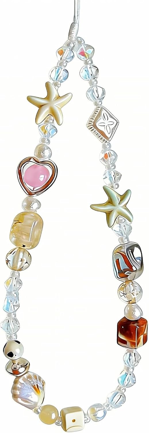 Beaded Camera Wrist Strap Cute Digital Camera Charm Lanyard Phone Charms Strap Beaded Camera Chain for Phone Bag