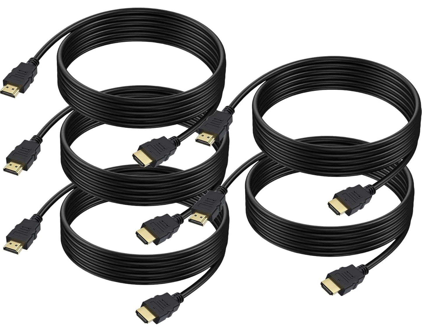 Vorothin 10 FT/3M 5-Pack, 4K 2.0 10 PS4 PS5 2.2, 3D, HDMI Cable HDMI Cable FT, Shielded HDMI Computer Monitor Cable