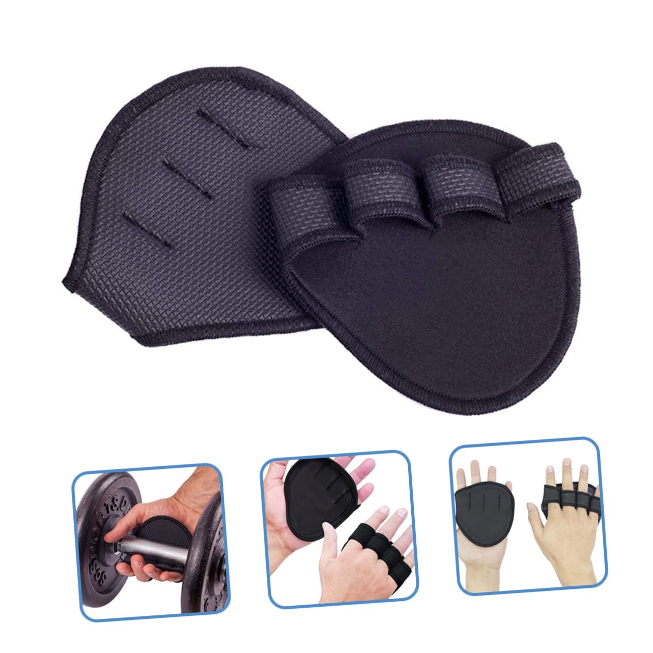 Gogogmee Non-Slip Palm Protector Lifting Gloves Pair Breathable Fitness Palm Pads for Men Gym Weightlifting Cycling Outdoor Sports 4.72X4.33In