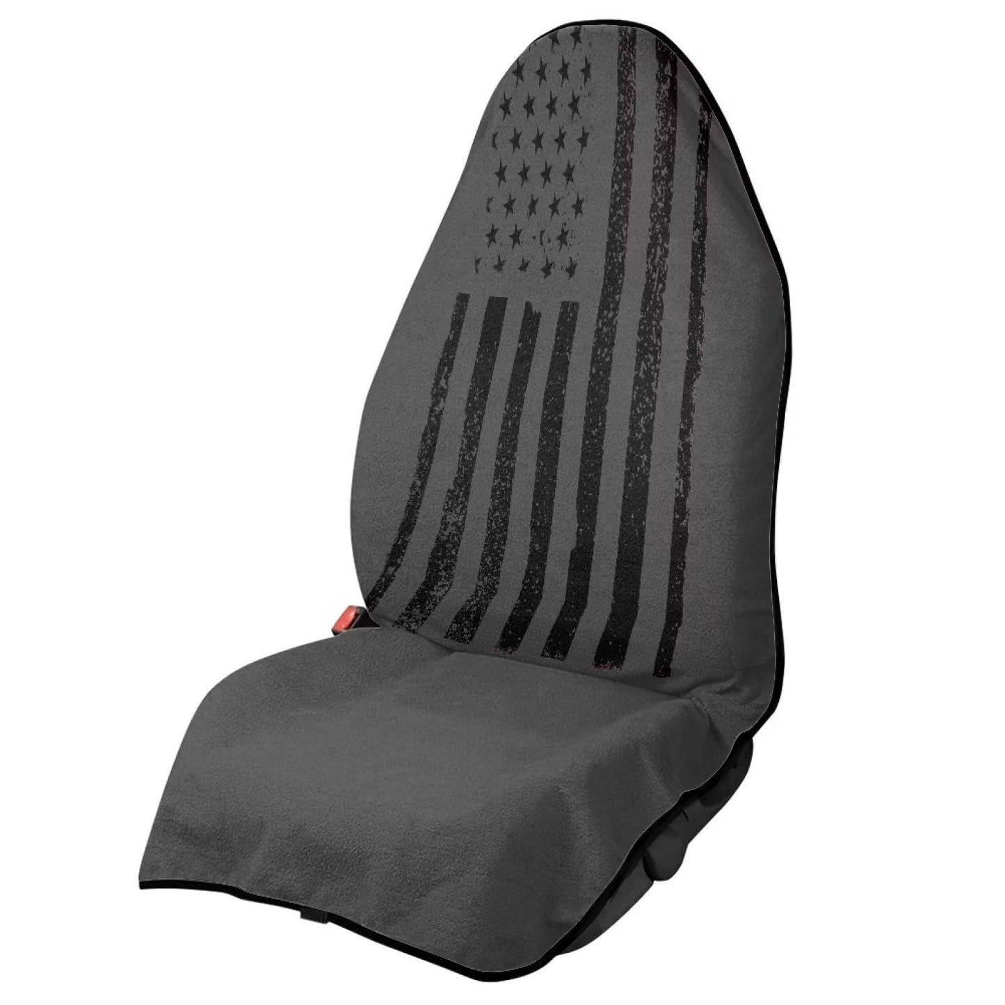 Lotusorchid American Flag Waterproof Sweating Car Seat Cover for Post Gym Workout, Breathable Sweating Car Seat Cover for Women Men, Comfy Bucket Auto Seats Protector Universal Fit Sedan SUV Truck