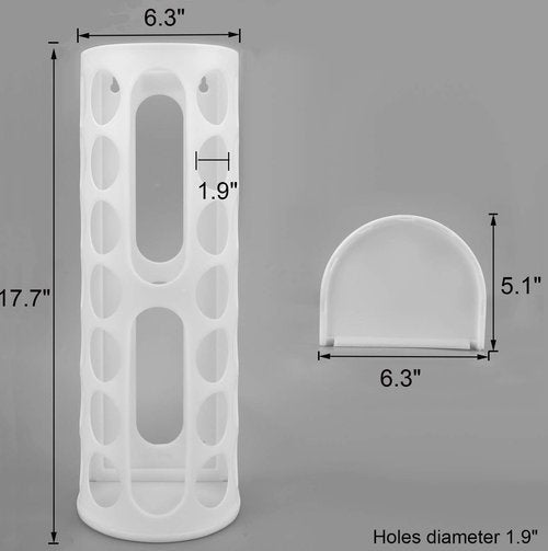 Lunies Plastic Bag Holder - Large Capacity Grocery Bag Dispenser | Wall Mount Organizer (White, 1 Pack)