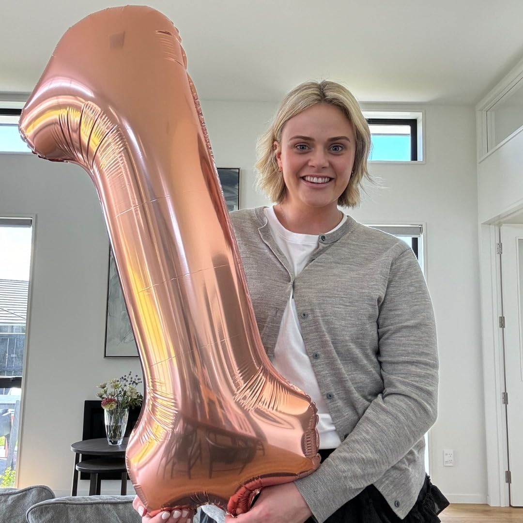 Rose Gold Number 8 Balloon - 40 Inch Giant Foil Balloon for 8th Birthday Party Decorations