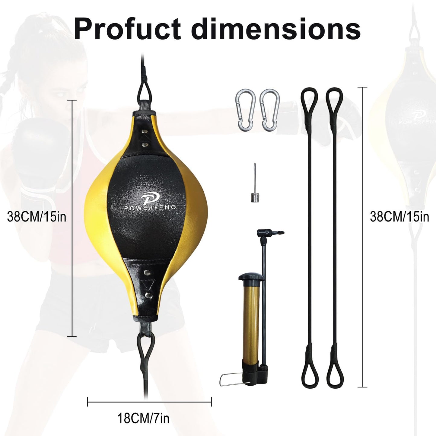 Upgraded Double End Boxing Speed Bag – Reflex Training Ball for Hand-Eye Coordination, Agility & Reaction – Home or Gym Workout