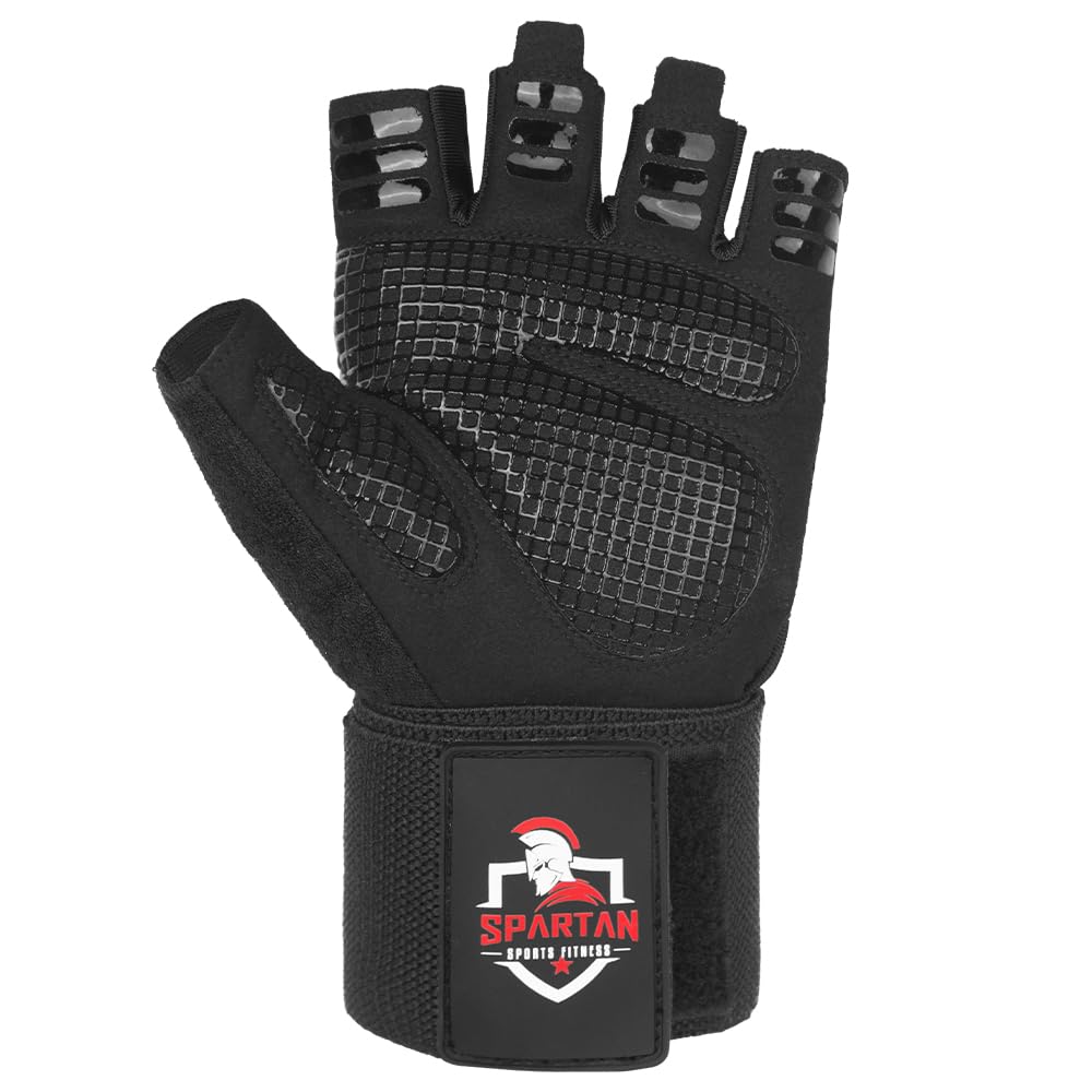 Spartan Gym Gloves for Men & Women – Weight Lifting Gloves with Wrist Support, Full Palm Protection, Breathable Non-Slip Grip for Weightlifting, Workout, Training, Fitness, Crossfit, Exercise