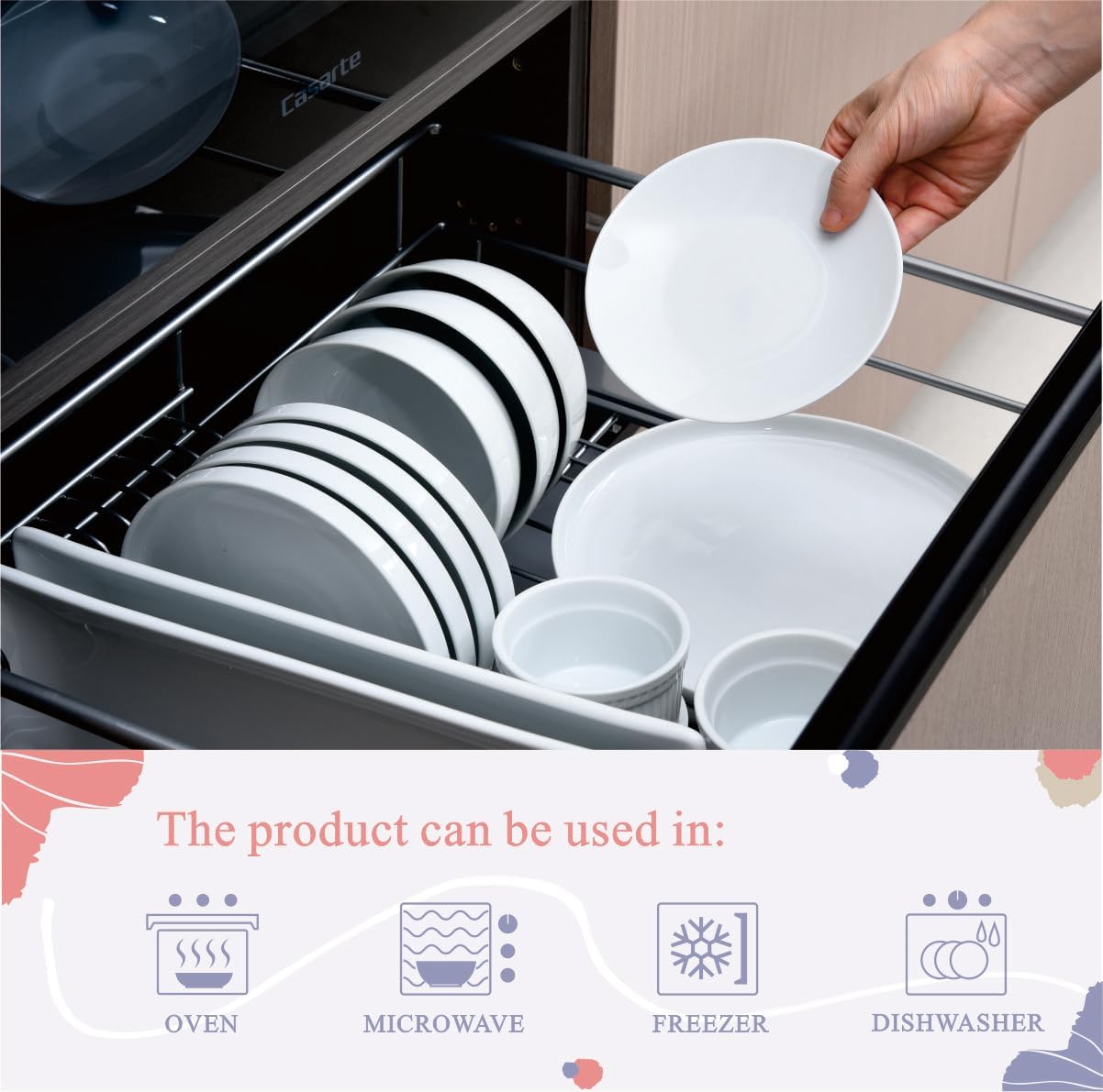 Miicol Small Dessert Plates Set of 6, Ceramic White Appetizer Plates 6 Inch, Mini Porcelain Serving Plate for Cake, Bread, Salad, Snack