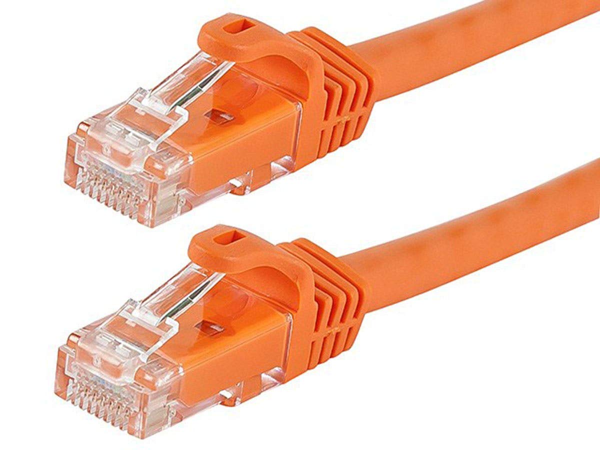 Cat6 RJ45, 550Mhz, 24AWG, 2 Monoprice Ethernet Patch Cable - Flexboot, Stranded, UTP, Pure Bare Copper Wire, Feet