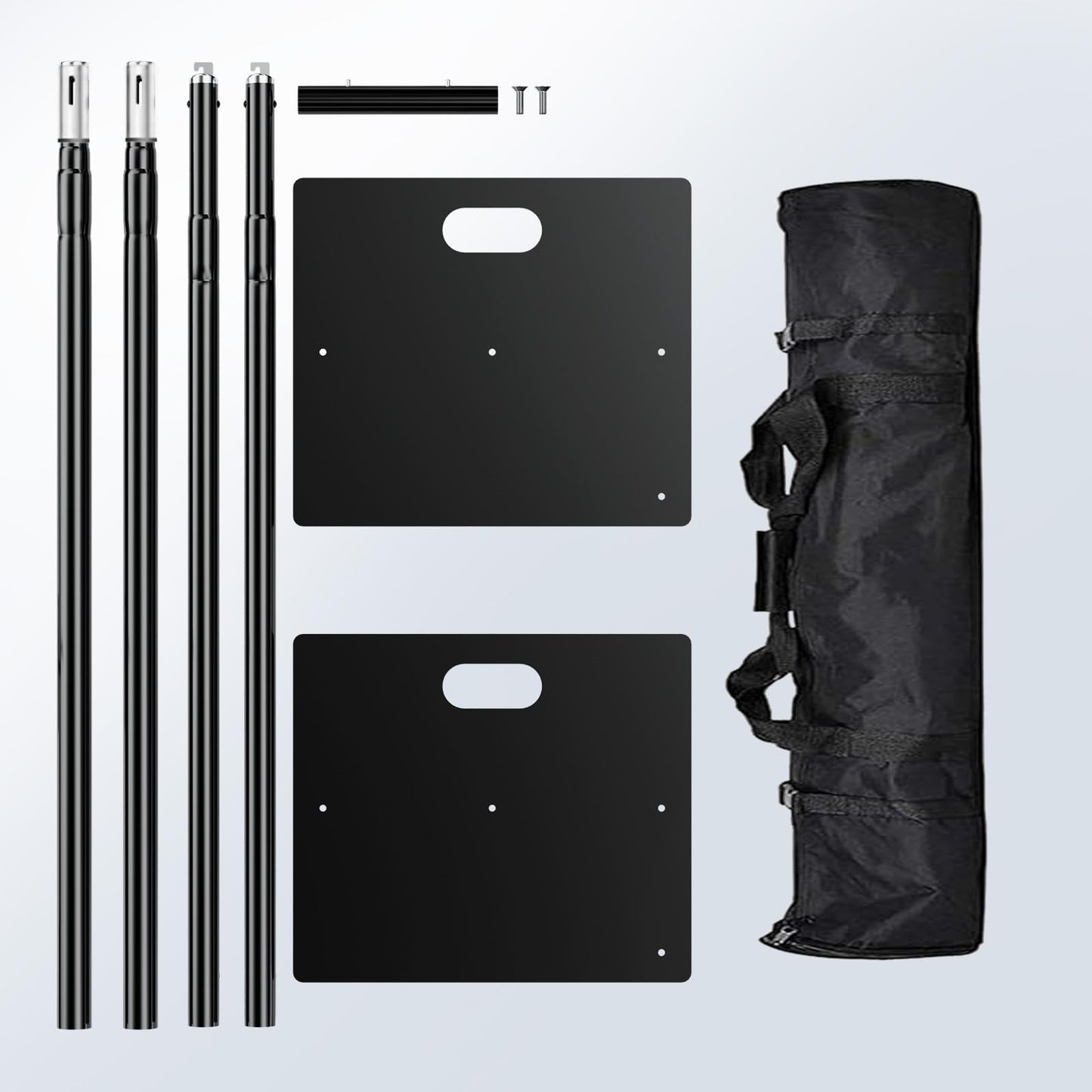 Kinchoix Pipe and Drape Backdrop Stand 10ftx10ft Adjustable Background Support System Heavy Duty Background Stand for Wedding Banquet Decorations Black