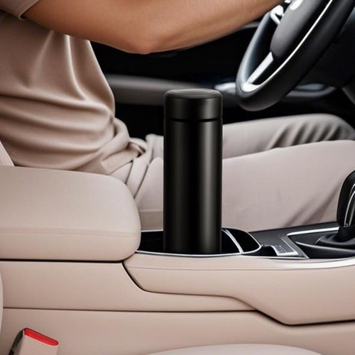 15 oz Stainless Steel Water Bottles, Slim Water Bottle, Water Bottle, Insulated Water Bottle Keep Hot for 12 Hrs, Cold for 24 Hrs for Coffee, Drinks(Black)