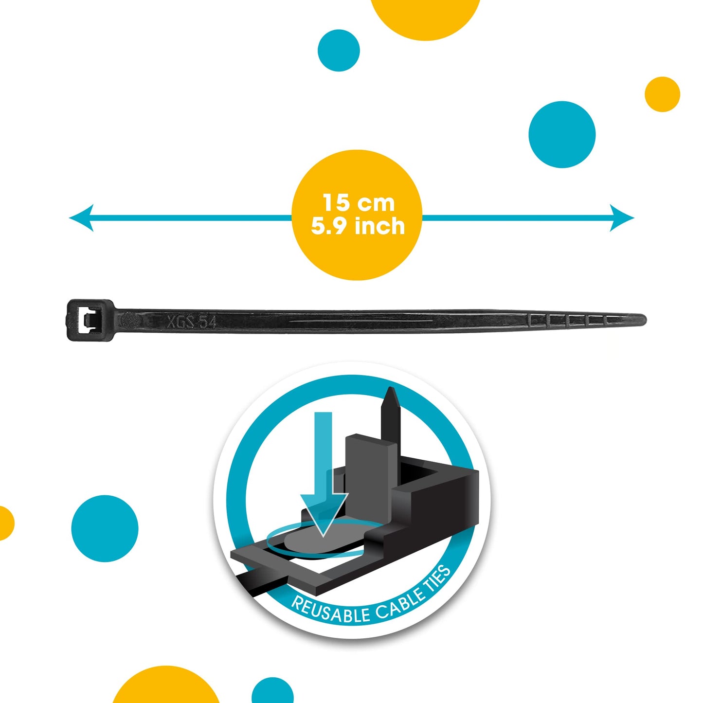 HATSBI. Multipurpose Magnetic Cable Zip Tie Mounts. Black. (20 Pack). 20 Black Cable Zip Ties Included. Cable Holder for Cable Management. Holds Standard Zip Ties/Cable Ties.