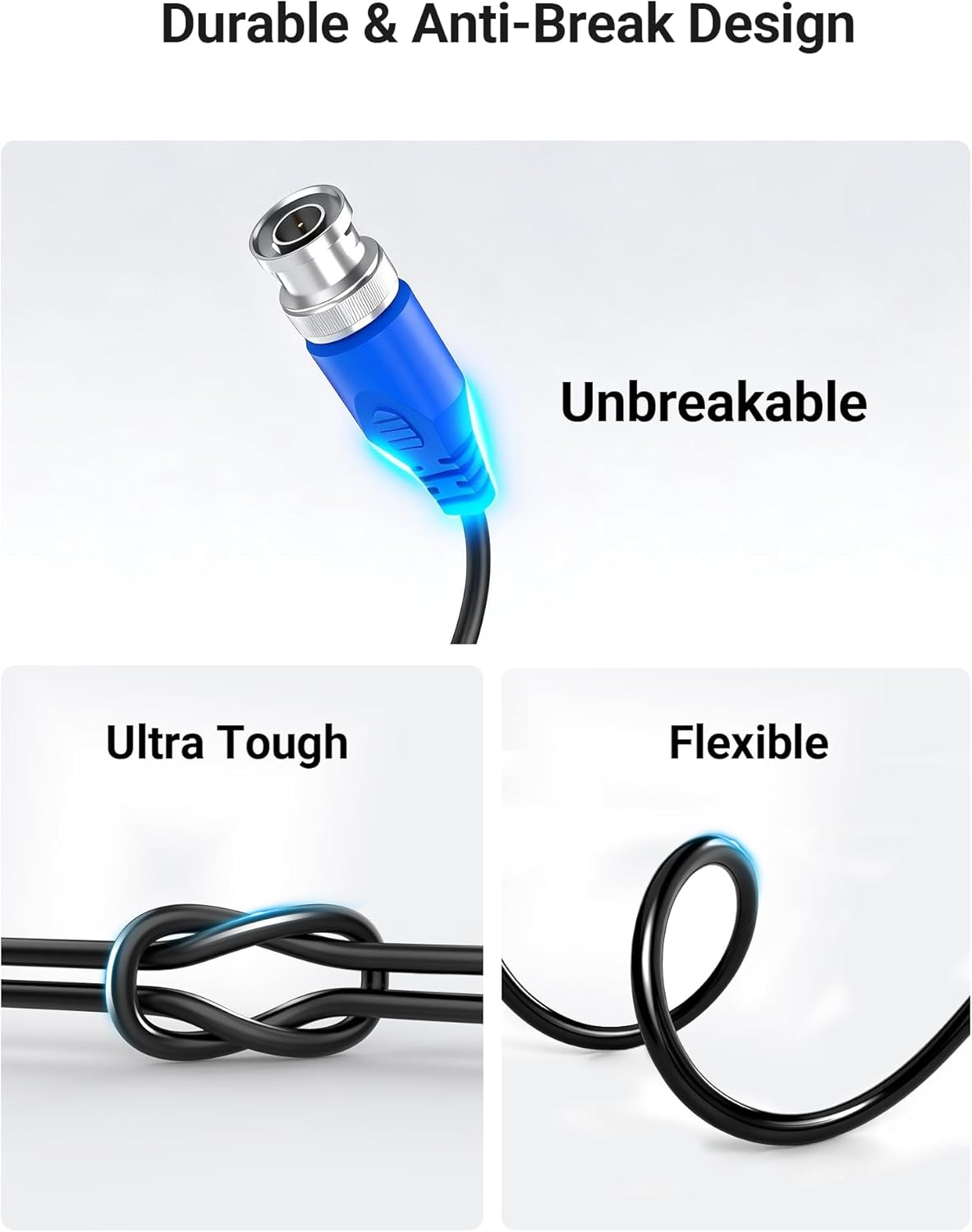 4 Pack 100ft/30m 100pcs Anlapus All-in-One Video Power Cable, BNC Extension Surveillance Camera Cables for CCTV