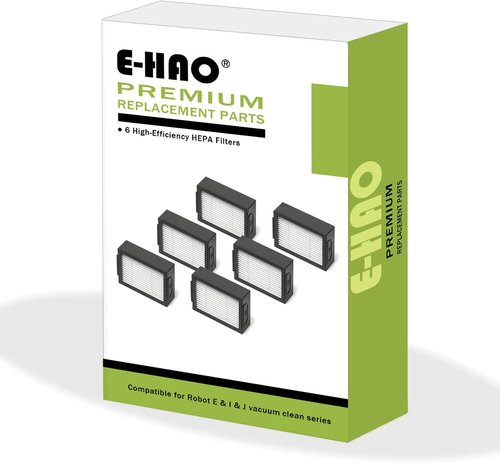 iRobot - 6 Pack HEPA Vacuum Filters Replacement - Compatible with Roomba i, j & e Series