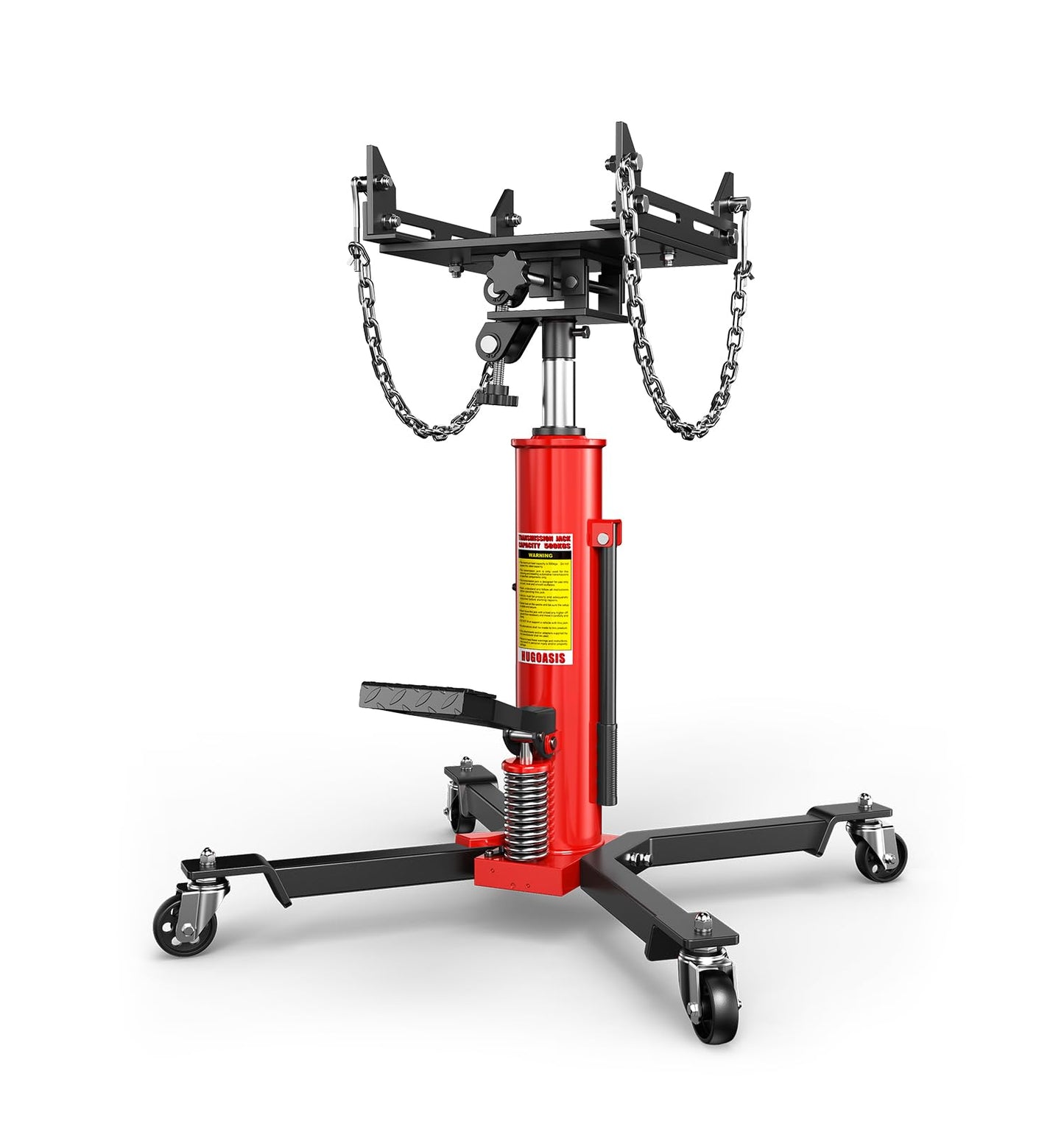 Transmission Jack,32.28"–69.91" High Lift, 1100 Lbs Heavy-Duty Hydraulic Telescoping Transmission Jack,2-Stage Telescoping Transmission Jack with Foot Pedal