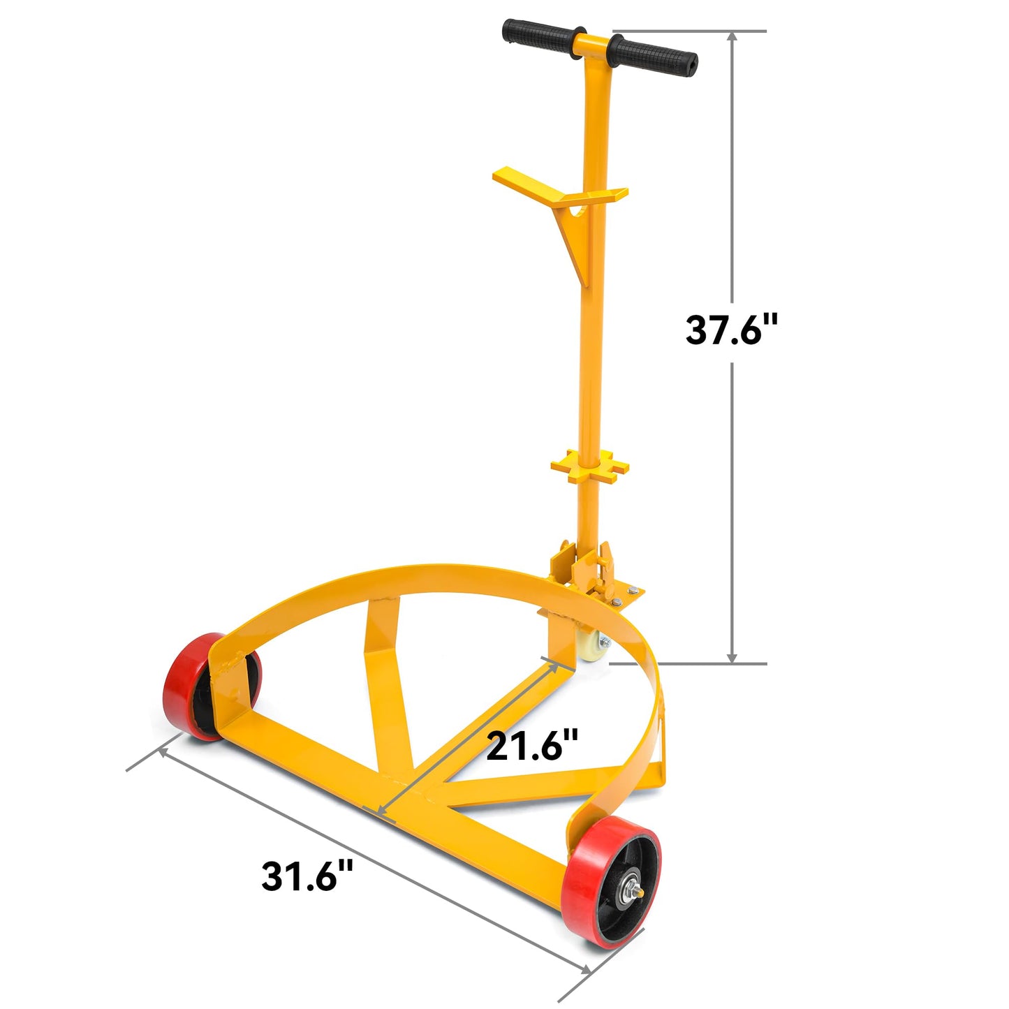 YITAMOTOR 1200 lbs Capacity 55 Gallon Drum Dolly, Heavy Duty Drum Cart with Bung Wrench Handle, 55 Gal Drum Dolly with Swivel Wheels with Brake, 4 Universal Bottle Openers, Low Profile, Yellow