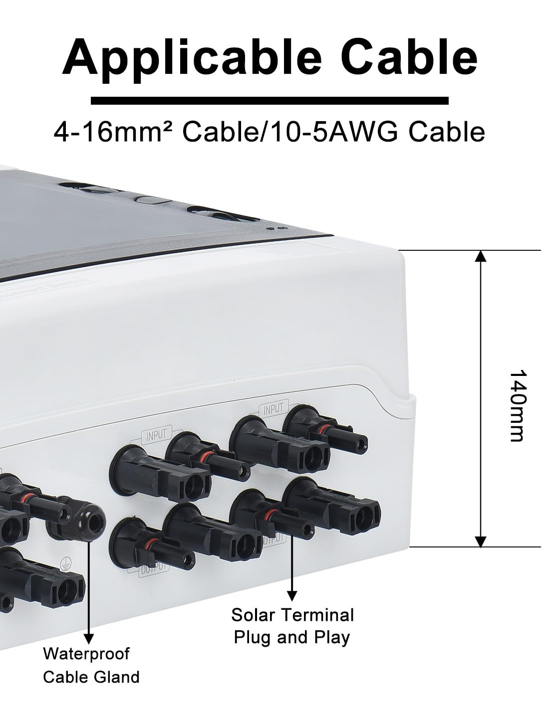 DIHOOL Solar Disconnect Switch 40Amp DC Circuit Breaker with Surge Protector PV Combiner Box for Solar Panel 4 in 4 Out 1000V