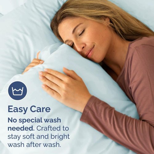 King Standard Pillow Cases by King - Soft Hotel Quality Covers | Comfy Bedding in Ice Blue - Set of 4