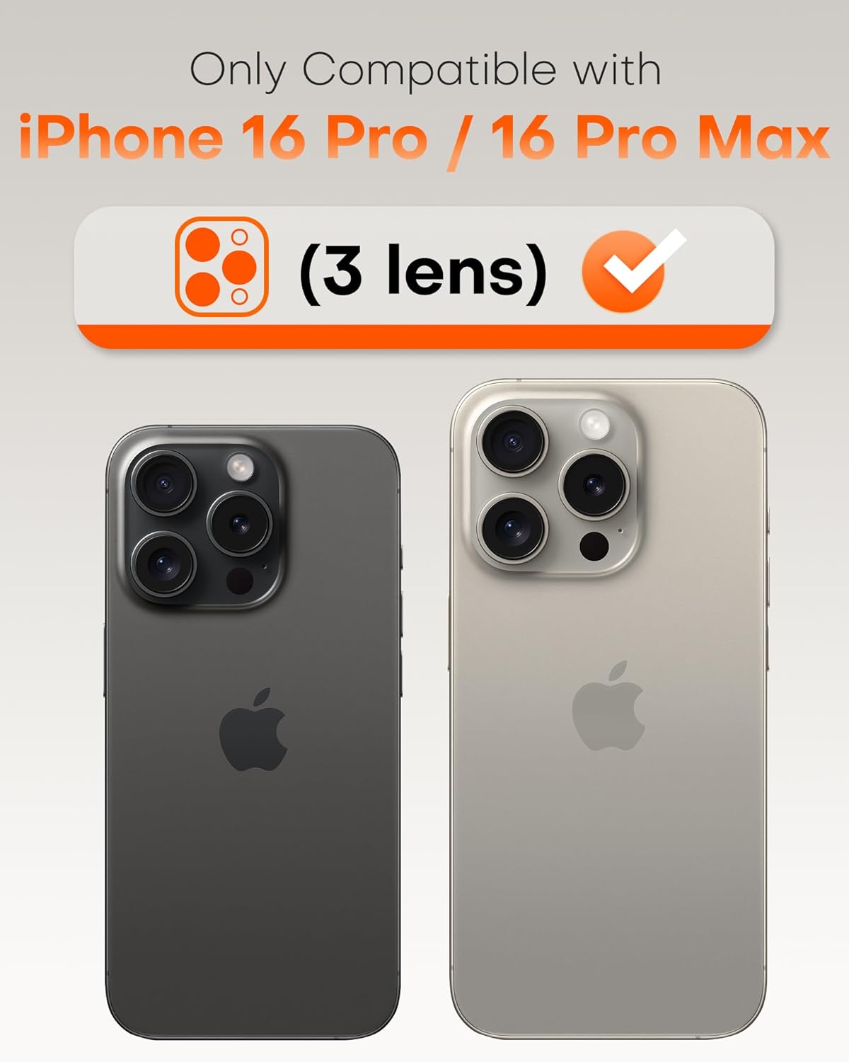 2 Pack 16 16 TOCOL for iPhone Pro Max Camera Lens Protector/iPhone Pro Camera Lens Protector Tempered Glass HD