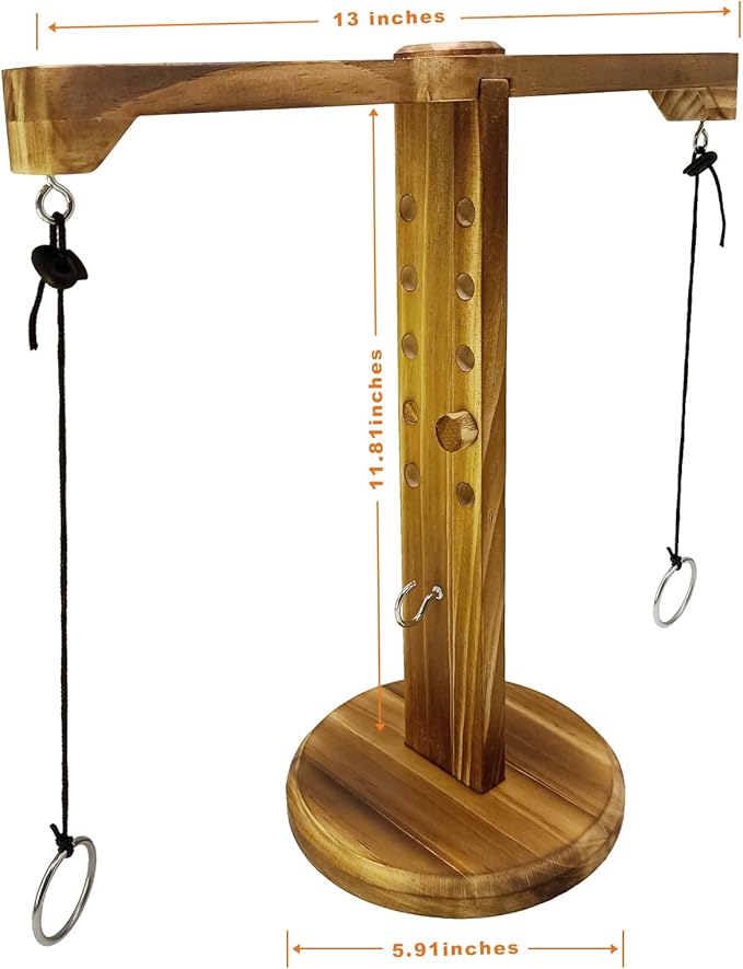 Ring Toss Game for Adults, Wooden Hook and Ring Game, Outdoor Indoor Game, Table Top Games for Bars, Home, Party, Patio Decor Great Yard Games 11.81" X 13" Large Size