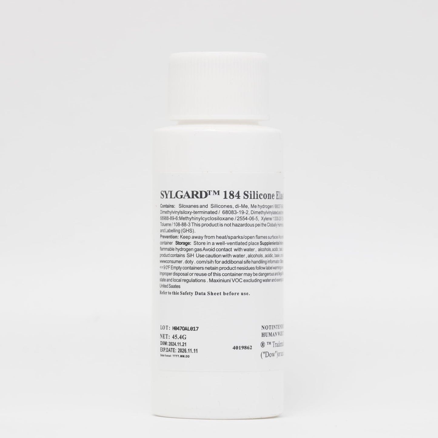 Dowsil SYLGARD 184 (Form Dow Corning) Silicone Elastomer Kit Base A + Curing Agent Solidifier B for Electrical Component Battery Board Assembly Room Temperature RT Heat Cure(1.1 lb = A 450g + B 45g)