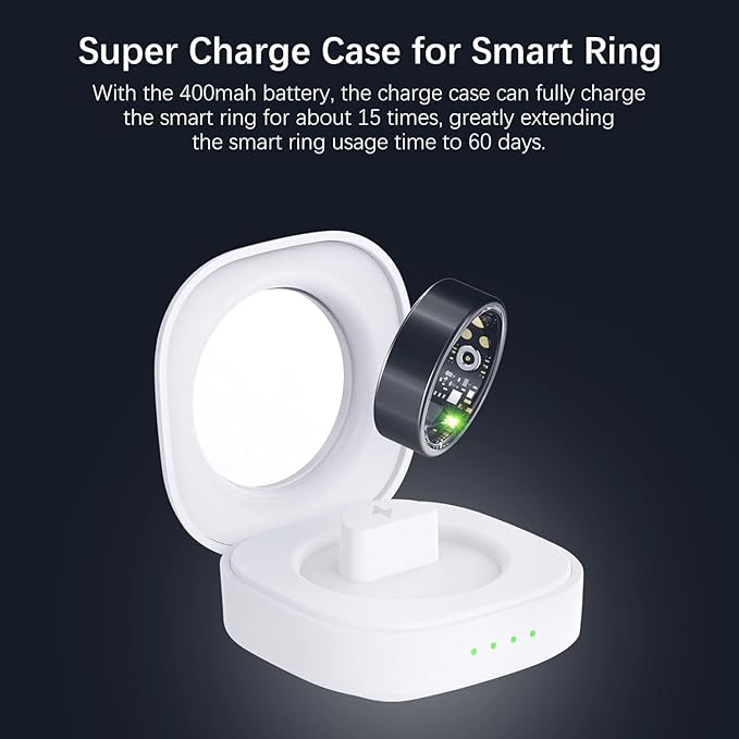 Smart Health Rings for Women Men, Fitness Tracker with Heart Rate, Blood Oxygen, HRV, Sleep Tracker, Step Tracker, No Subscription Fee, IP68 Waterproof Smart Ring for iphone & Android (Black 13#)
