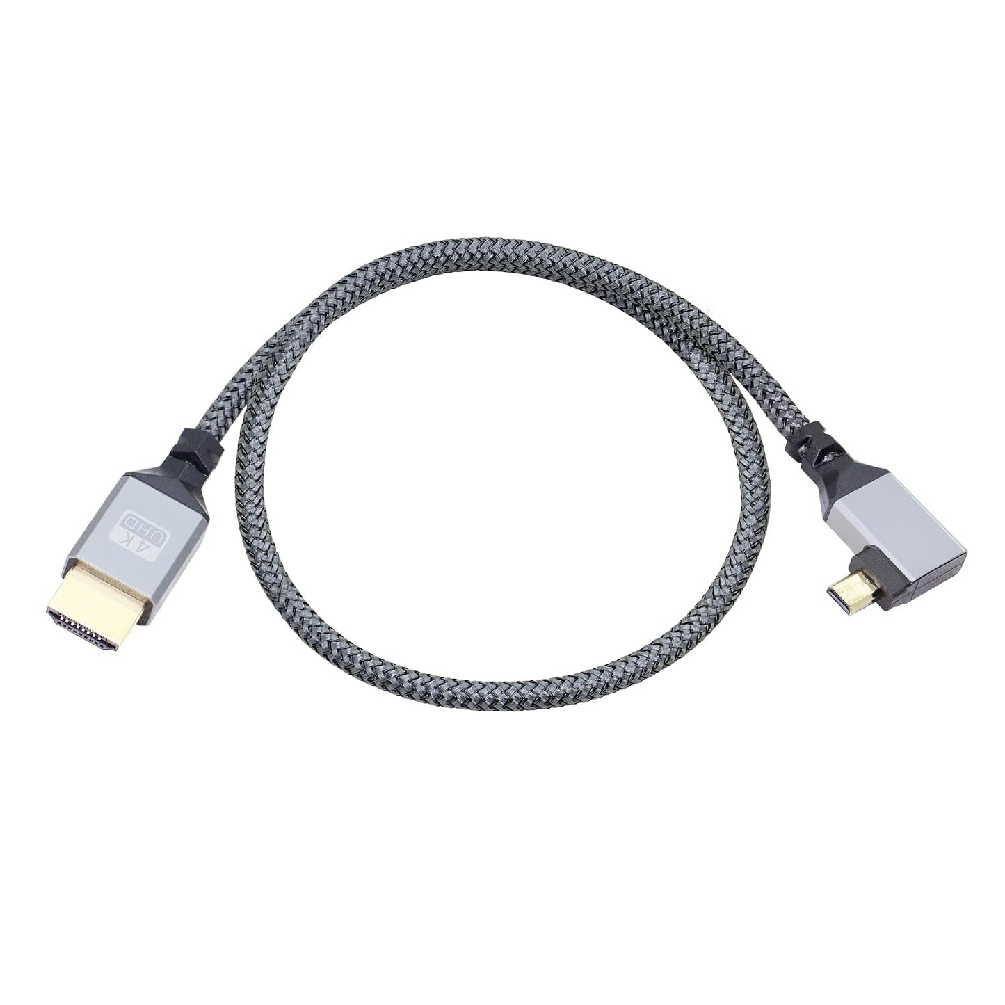 4K Cable,90 4K etc.(50cm) RIIEYOCA Micro HDTV to HDTV Adapter Degree Left Angle Micro hdtvMale to hdtvMale Aluminum