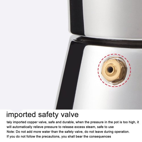 Dilwe Classic Stovetop Coffee Maker, Stainless Steel Coffee Maker Coffee Pot for Classic Italian Coffee, Coffee Cooker for Home and Camping, Easy to Operate (500ml)