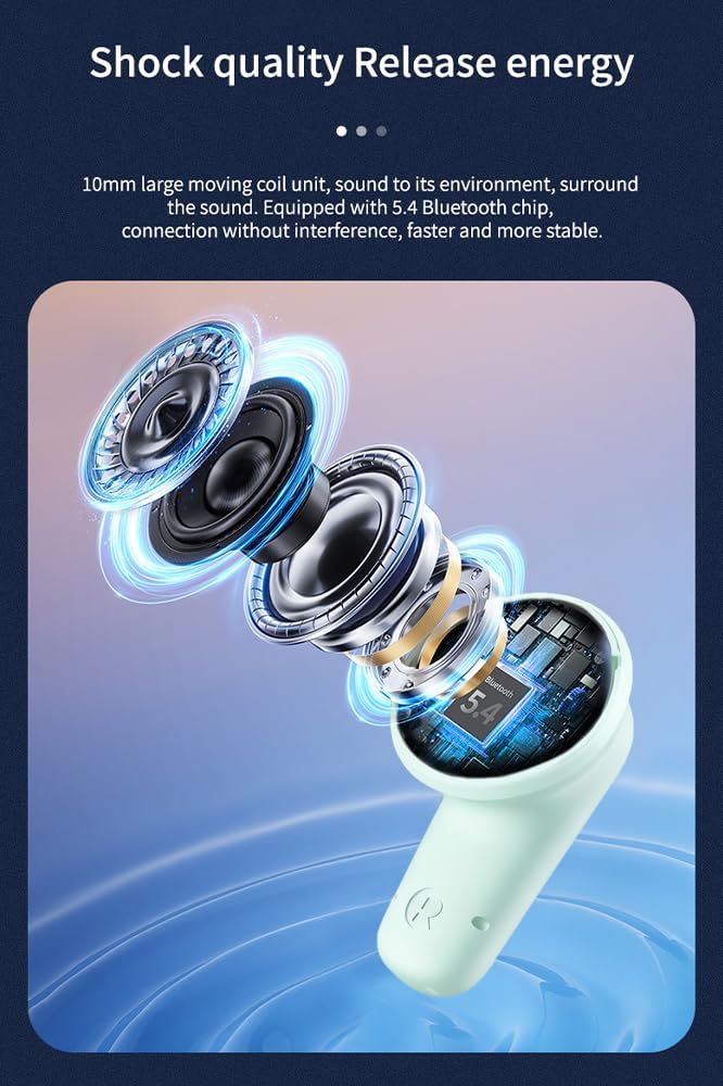5.4 Piluyaa Wireless Earbuds Bluetooth Headphones in Ear Buds, True ANC+ENC Noise Cancelling Earbuds, HiFi Stereo Deep