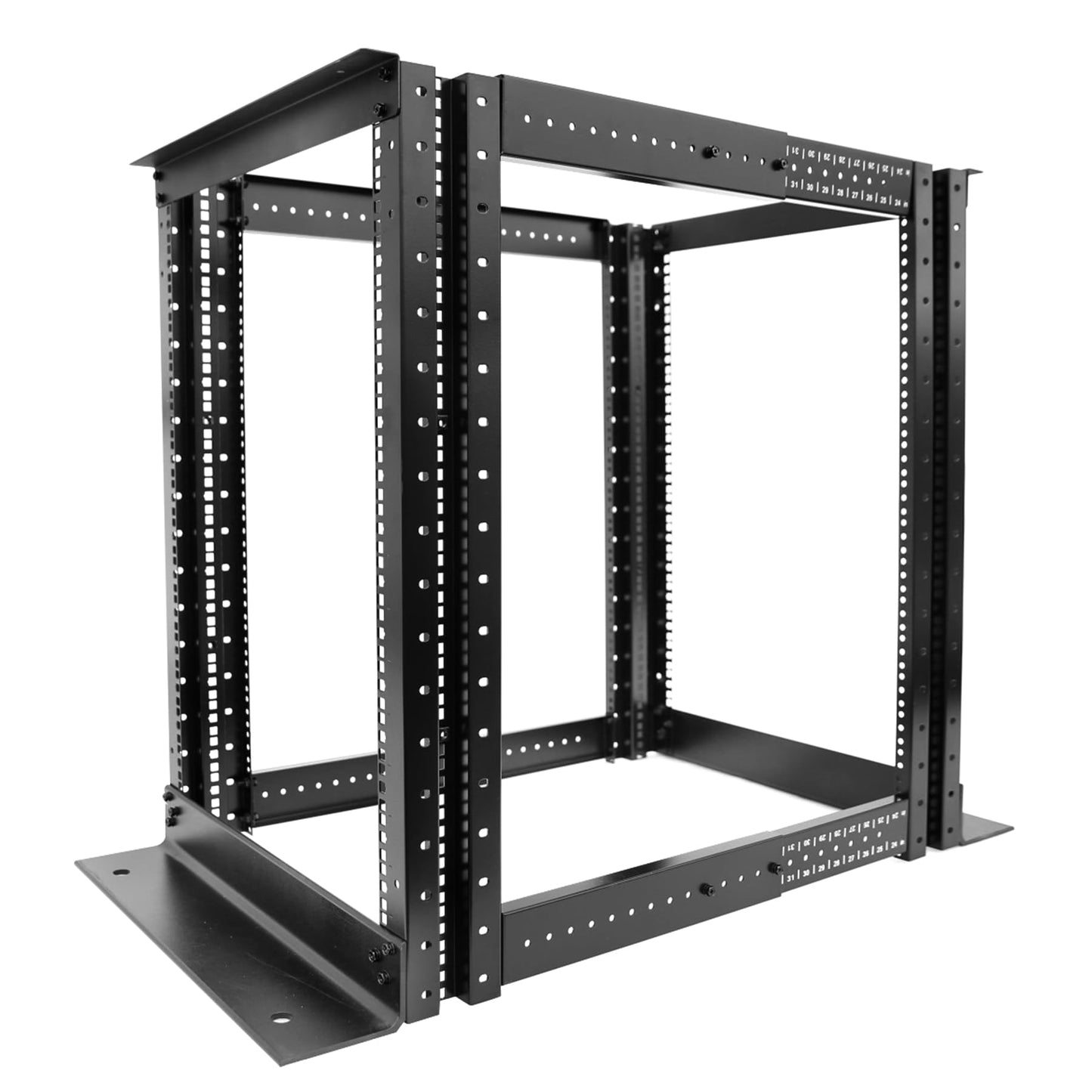 4-Post 15U Open Frame Server Rack for 19" IT Network Equipment & A/V Devices，22"-35" Adjustable Depth，Heavy Duty Free Standing Rack for Servers & AV Gear