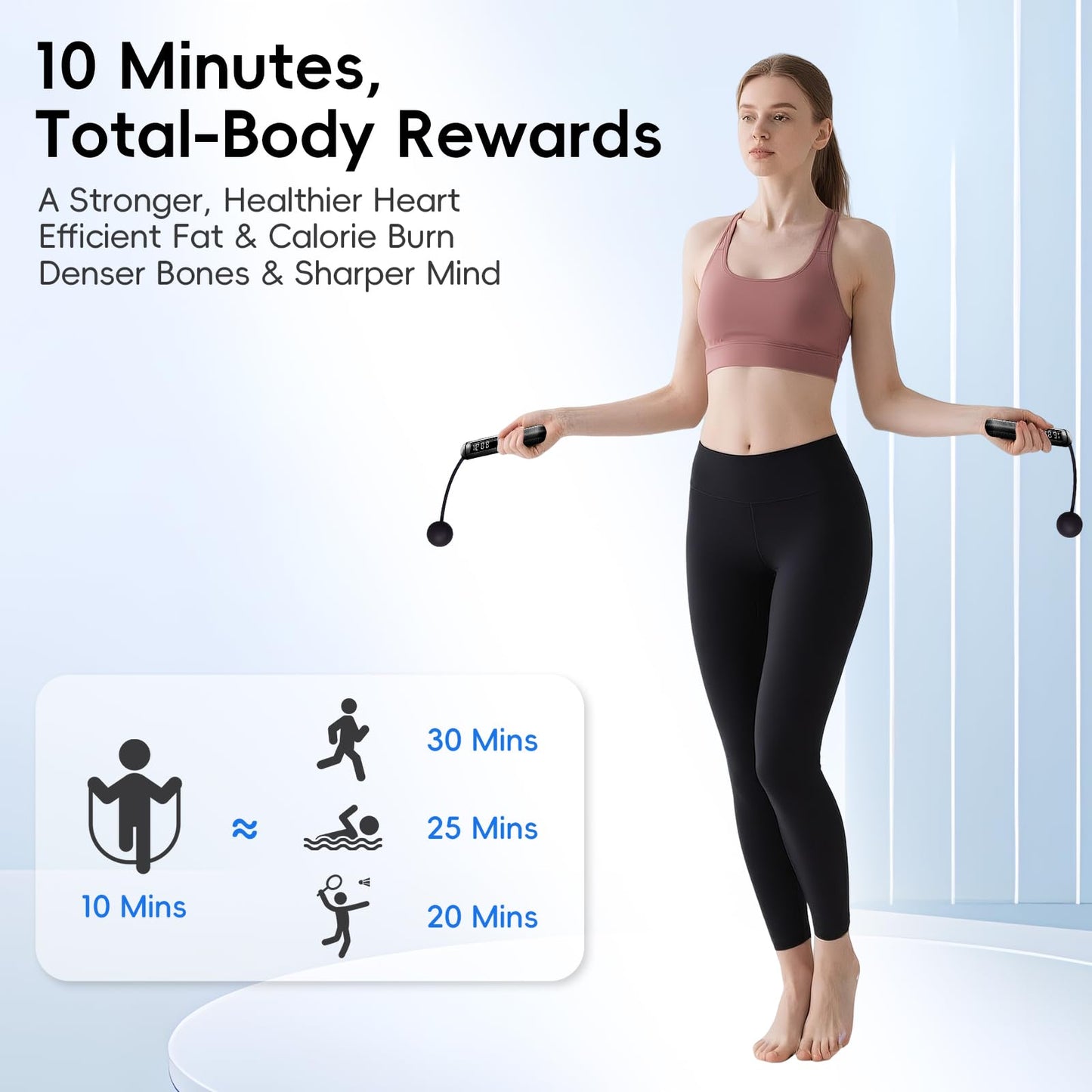 SaintCos Cordless Gravity Jump Rope, Smart Jump Rope with Counter for Gym, Fat Burning & Calorie Burn, APP Data Analysis, Home Workout Equipment for Women ＆ Men (Black)