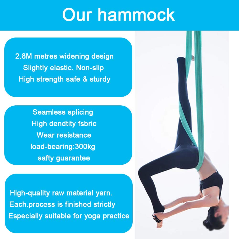 FOSER Aerial Yoga Hammock Aerial Yoga Swing with Daisy Chains Carabiners for Inverted Gravity Yoga Flip with Instruction Manual 5M×2.8M (Gradient Purple)