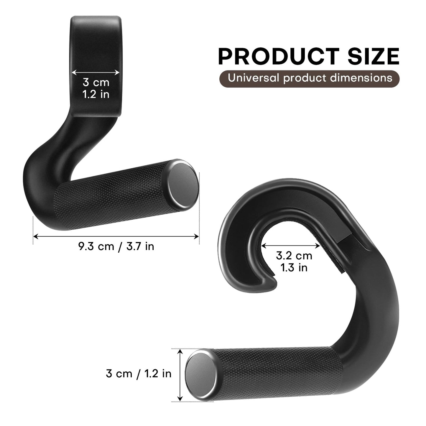 Rolitwils Neutral Grip Pull Up Handles - Heavy Duty Multi-Purpose Handles for Pull Ups & Deadlifts - Ergonomic Workout Handles & Exercise Machine Attachments with Premium Grips