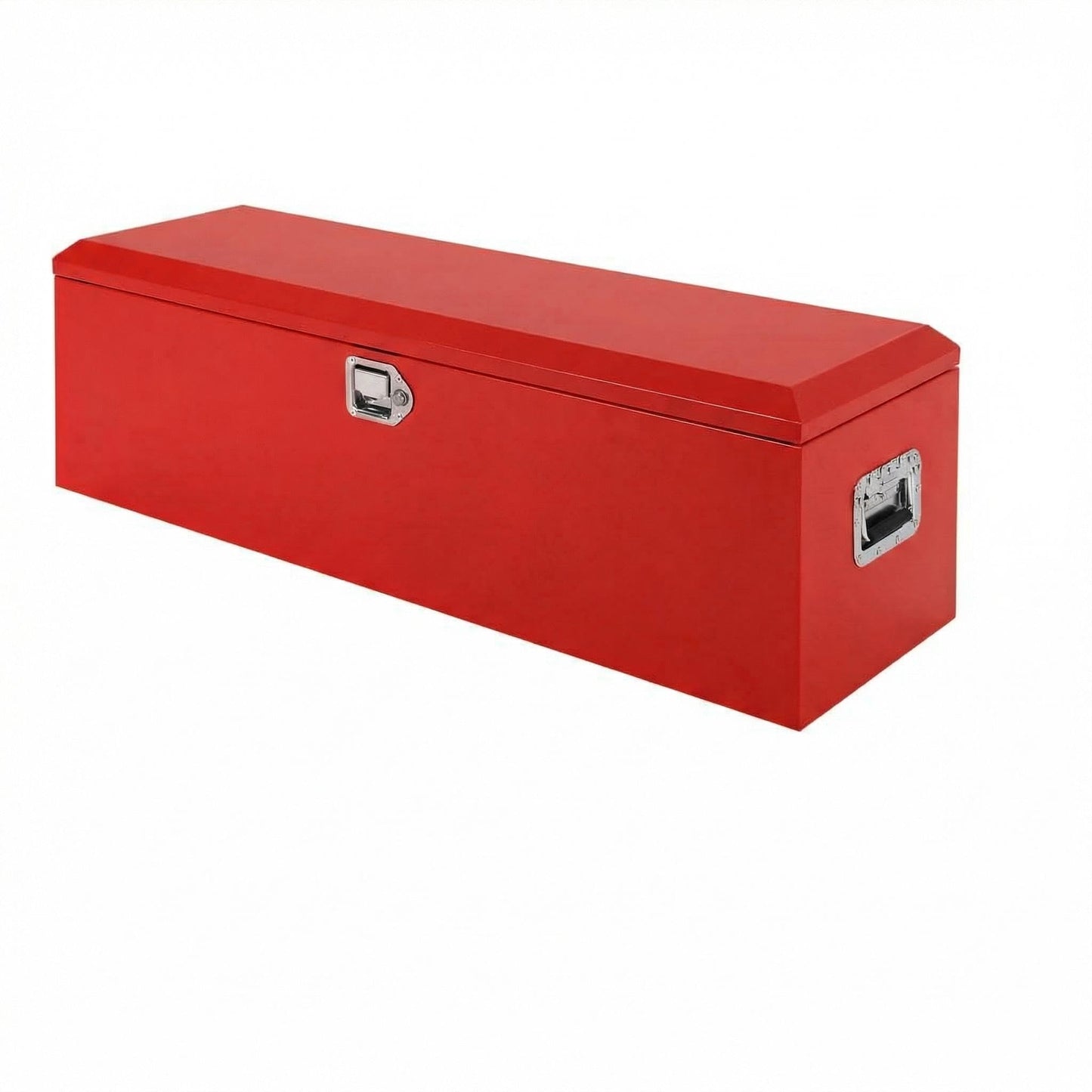 48" Heavy Duty Steel Metal Tool Box for Truck Bed, Lockable Weatherproof Crossbed Storage Box with Gas Strut Lid and Safety Hinge, Heavy Duty Steel Metal Truck Bed Tool Box for Pickup, Trailer, RV